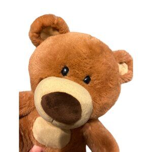 Fiesta Teddy Bear Plush 10 in Light Brown Tan Sitting Soft Felt Nose Hard Eyes